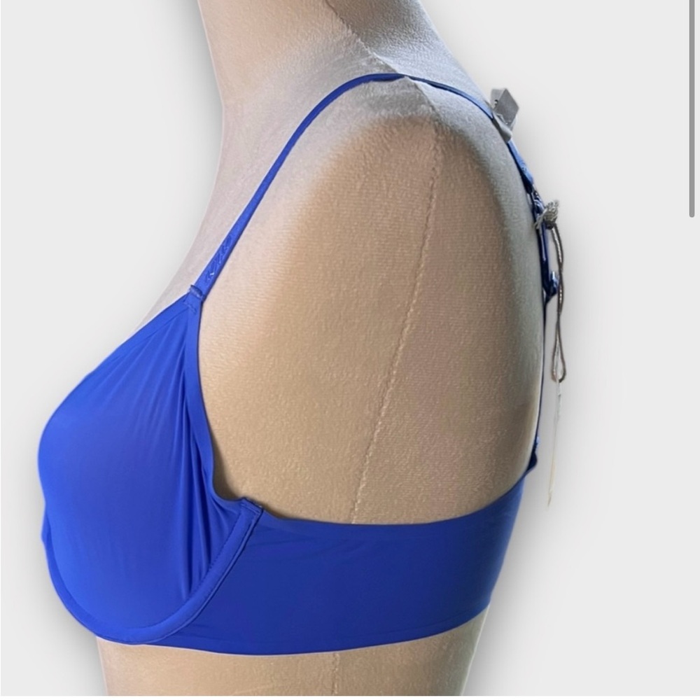 Aerie Royal Blue Mesh Underwire Bra SMOOTHEZ 36DD - Picture 3 of 10